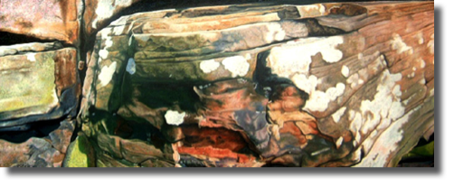 Rock Series 4 No.1 (2003)
125 x 50 cm
oil on canvas